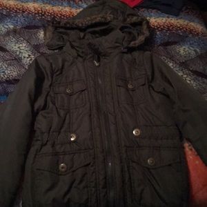 Green raincoat/hoodie/peacoat